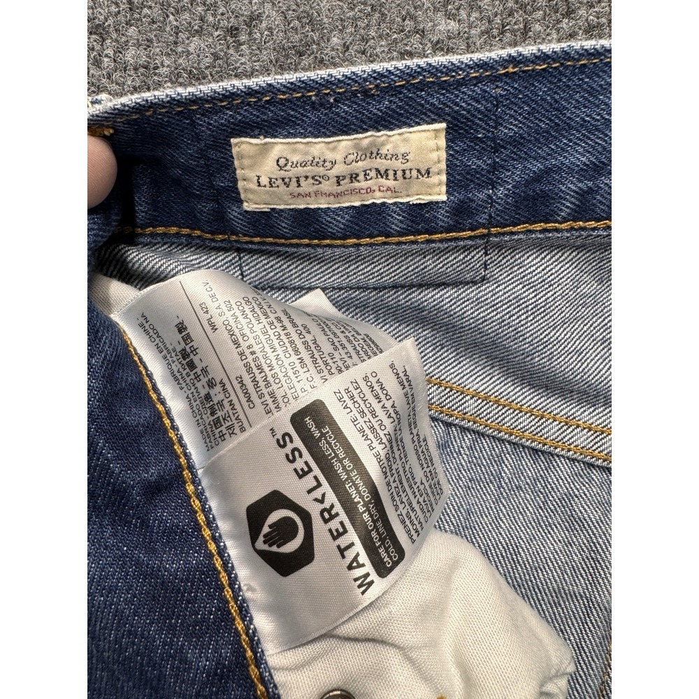 Levi's 501 Original Fit Jeans Womens 26 Blue Distressed Straight Leg Grunge Core - Picture 6 of 7